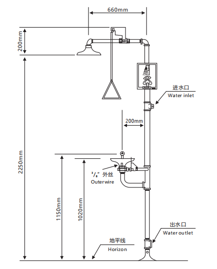 CN02101	Stainless Steel Combination Eye Wash Station